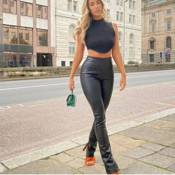 Zara Fit and Flare side zip pleather pants - Picture 6 of 7